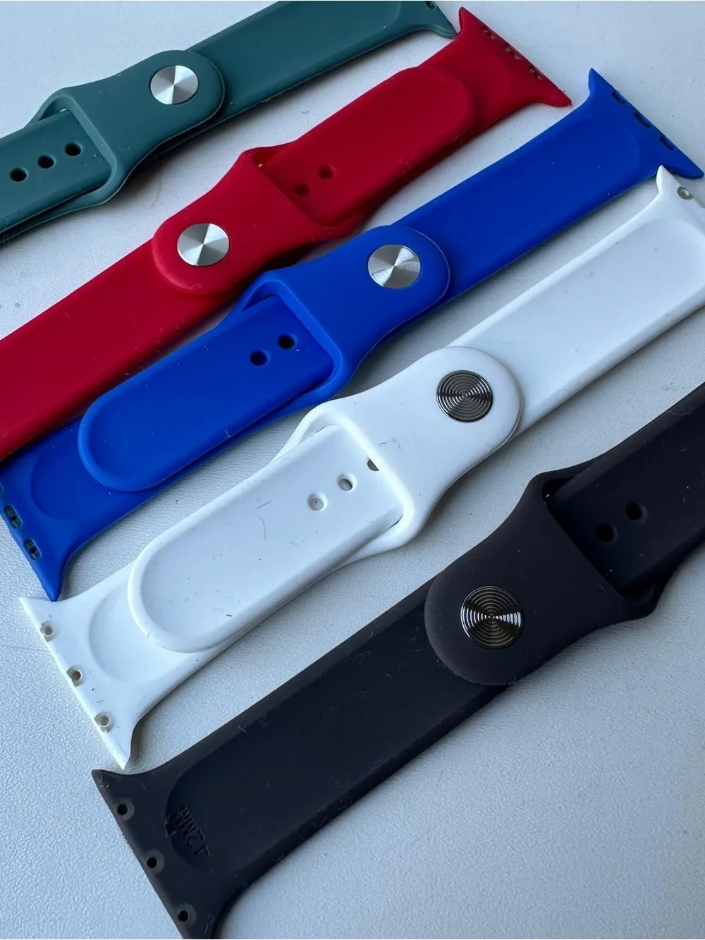 Lot of 5 Silicone Sport Bands for Apple Watch 42mm 44mm 45mm Multi Color Used